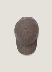 Men's Linen Cap in Dark Walnut