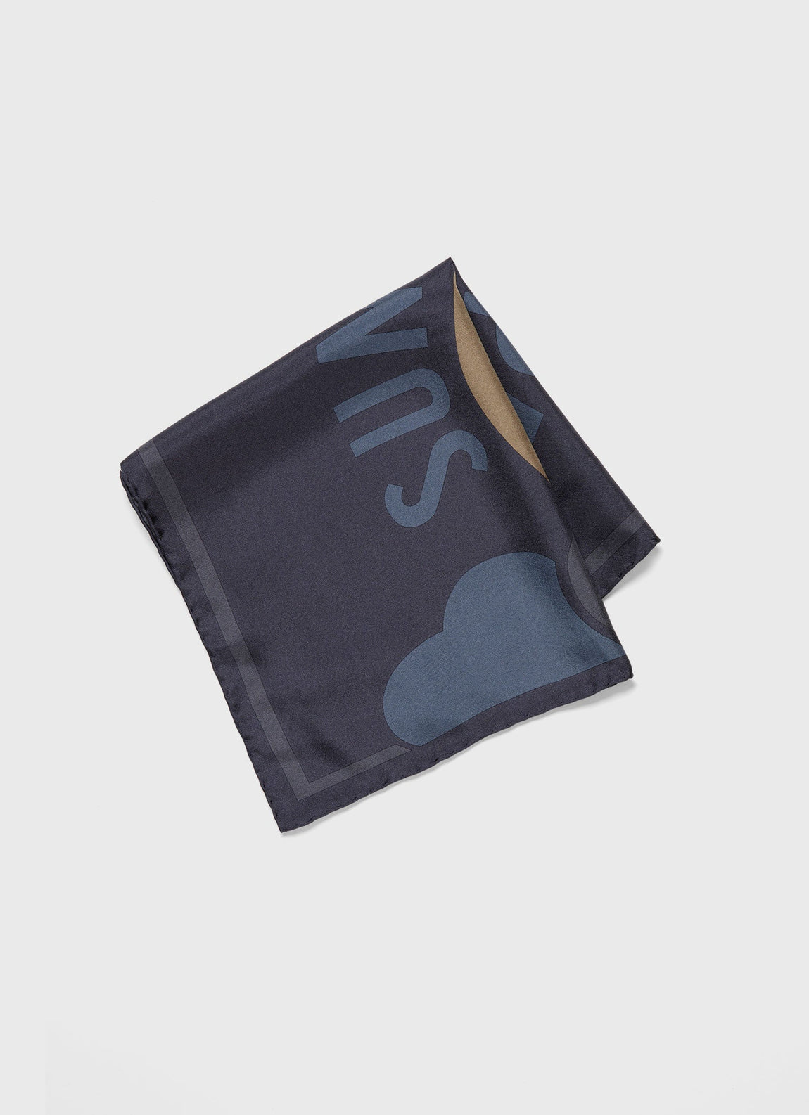 Silk Pocket Square in Navy/Slate Blue