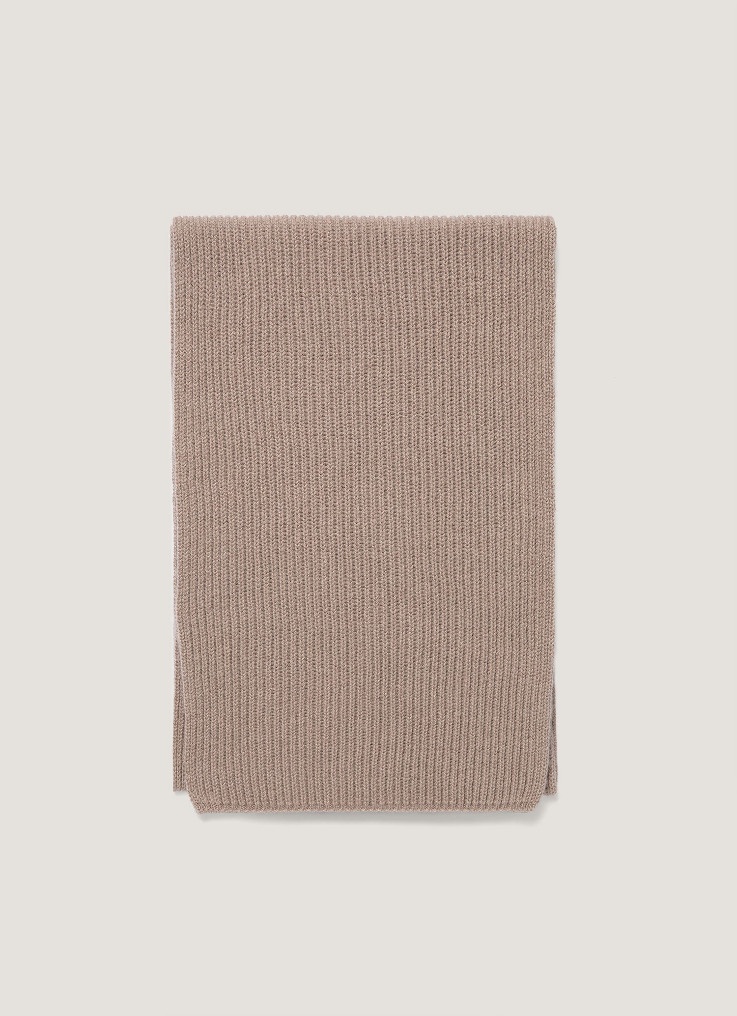 Cashmere Ribbed Scarf in Mink