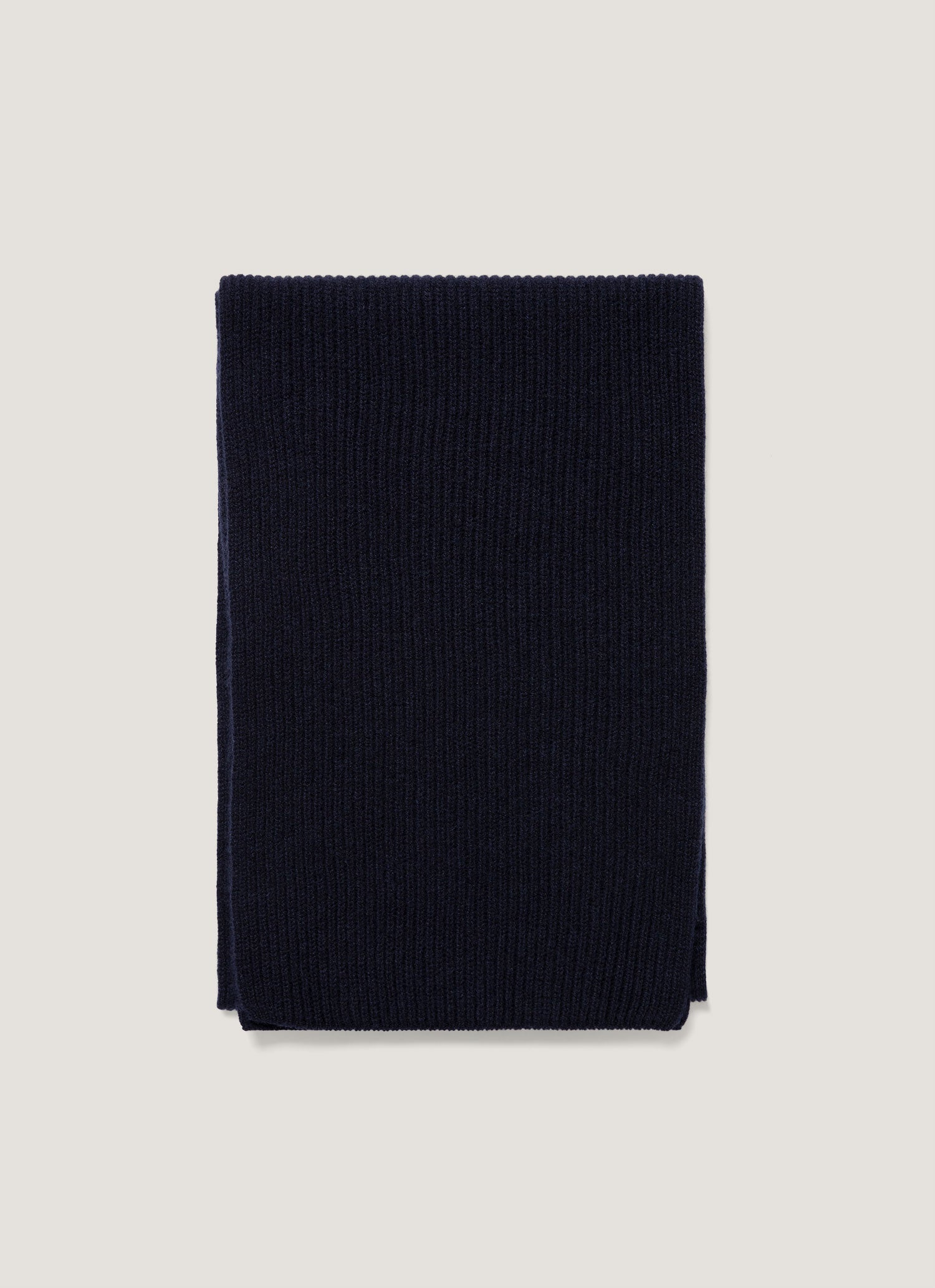 Cashmere Ribbed Scarf in Navy