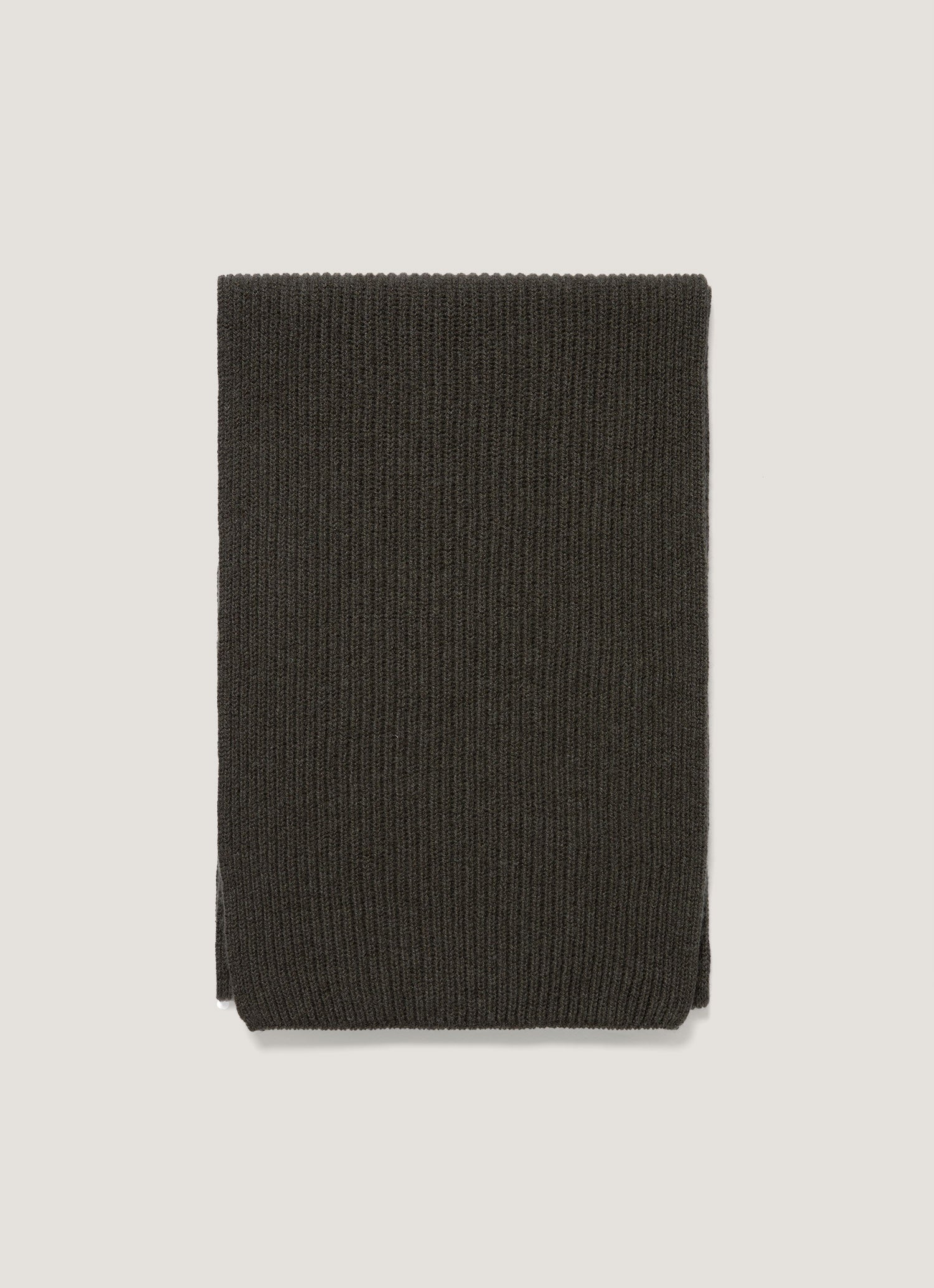 Cashmere Ribbed Scarf in Dark Green