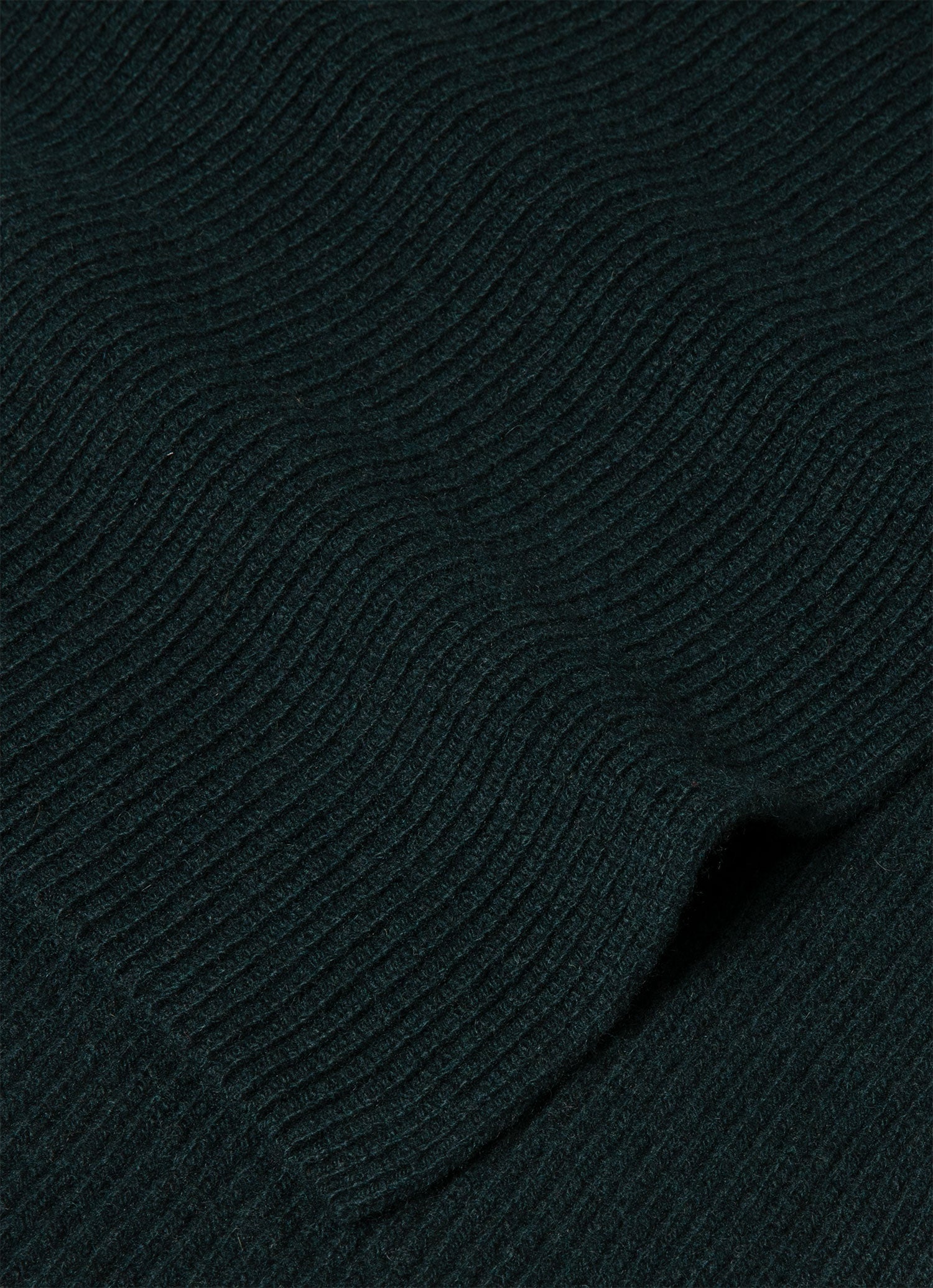 Cashmere Ribbed Scarf in Dark Green