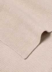 Cashmere Ribbed Scarf in Putty