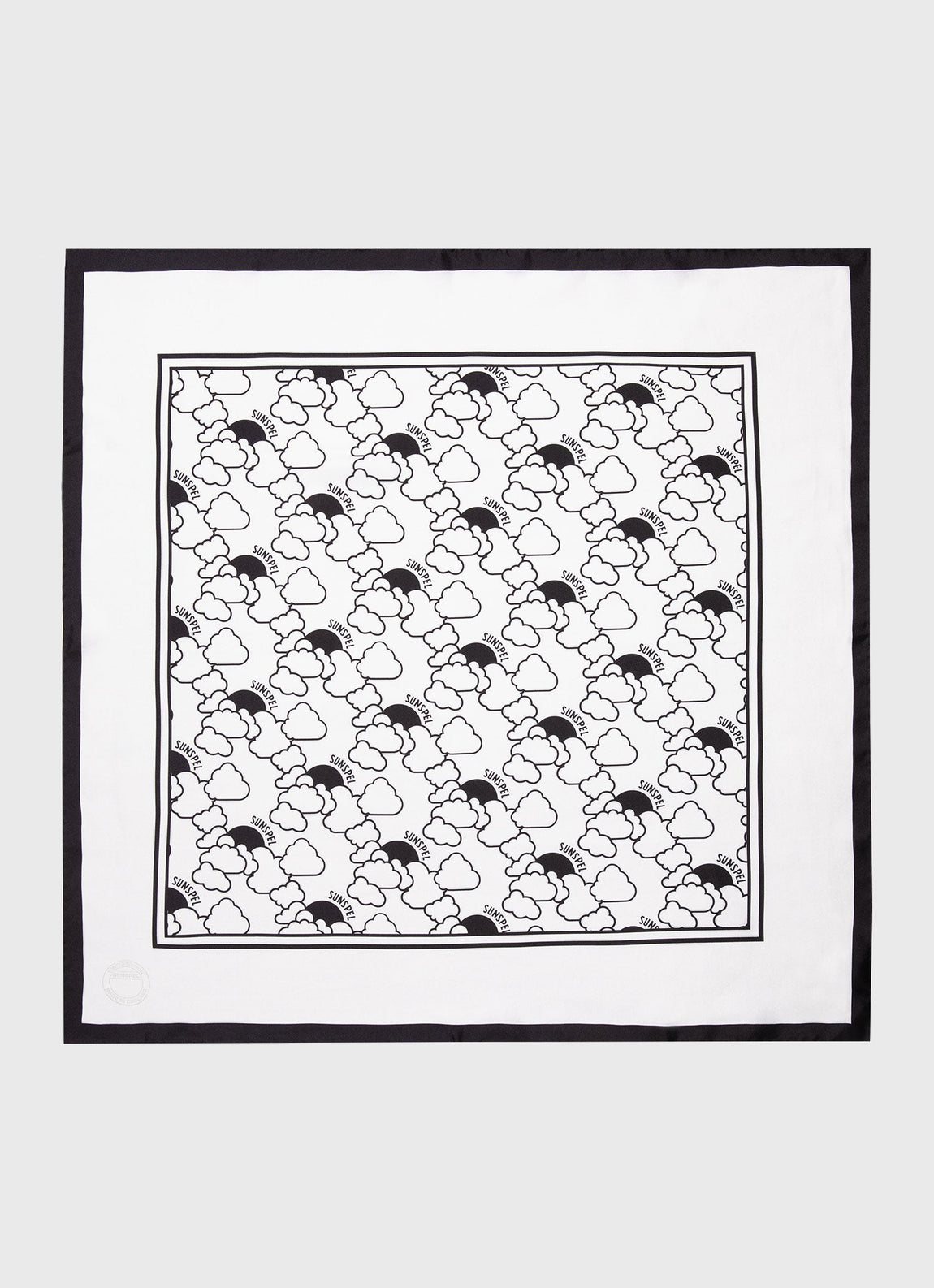 Women's Silk Scarf in Ecru Mini Archive Print