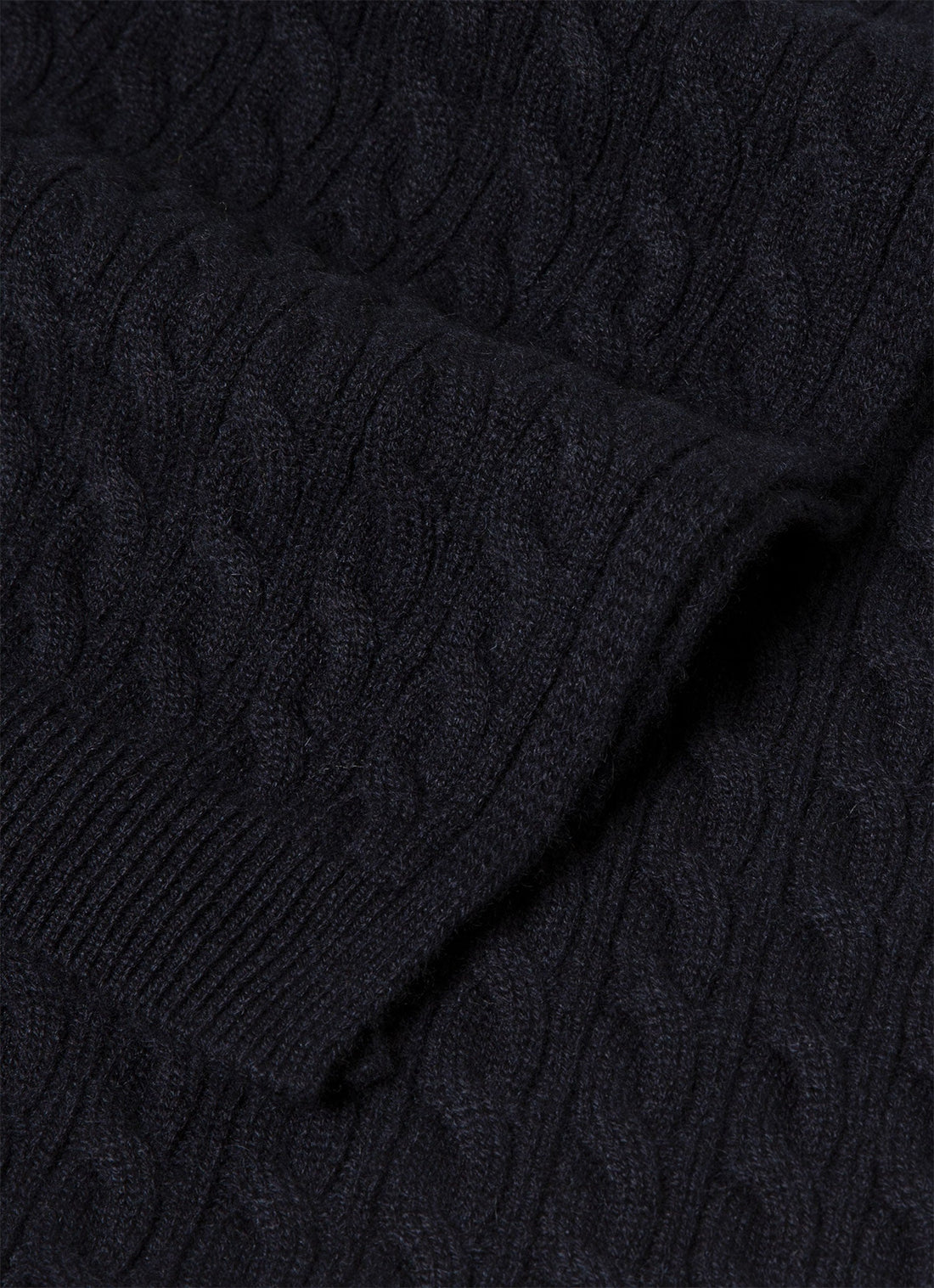 Men's Cashmere Cable Scarf in Navy