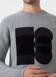 Men's Craig Ward Lambswool Jumper in Grey Melange