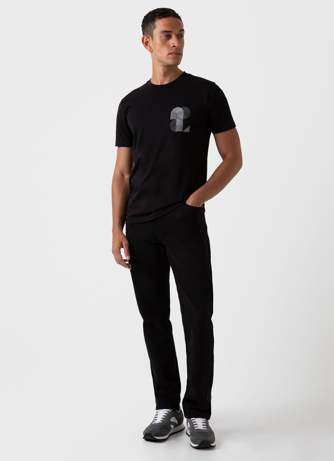 Men's Craig Ward Embroidered T-shirt in Black