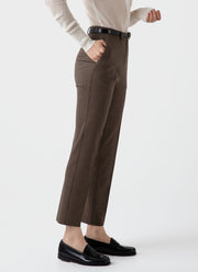 Women's Edie Campbell Tapered Trouser in Black/Tan Check