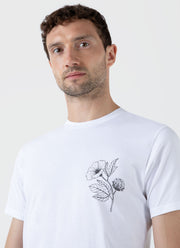 Men's Flower Print T-shirt in White