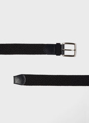 Men's Elasticated Braided Belt in Navy