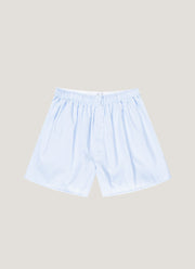 Men's Classic Boxer Shorts in Light Blue Micro Gingham