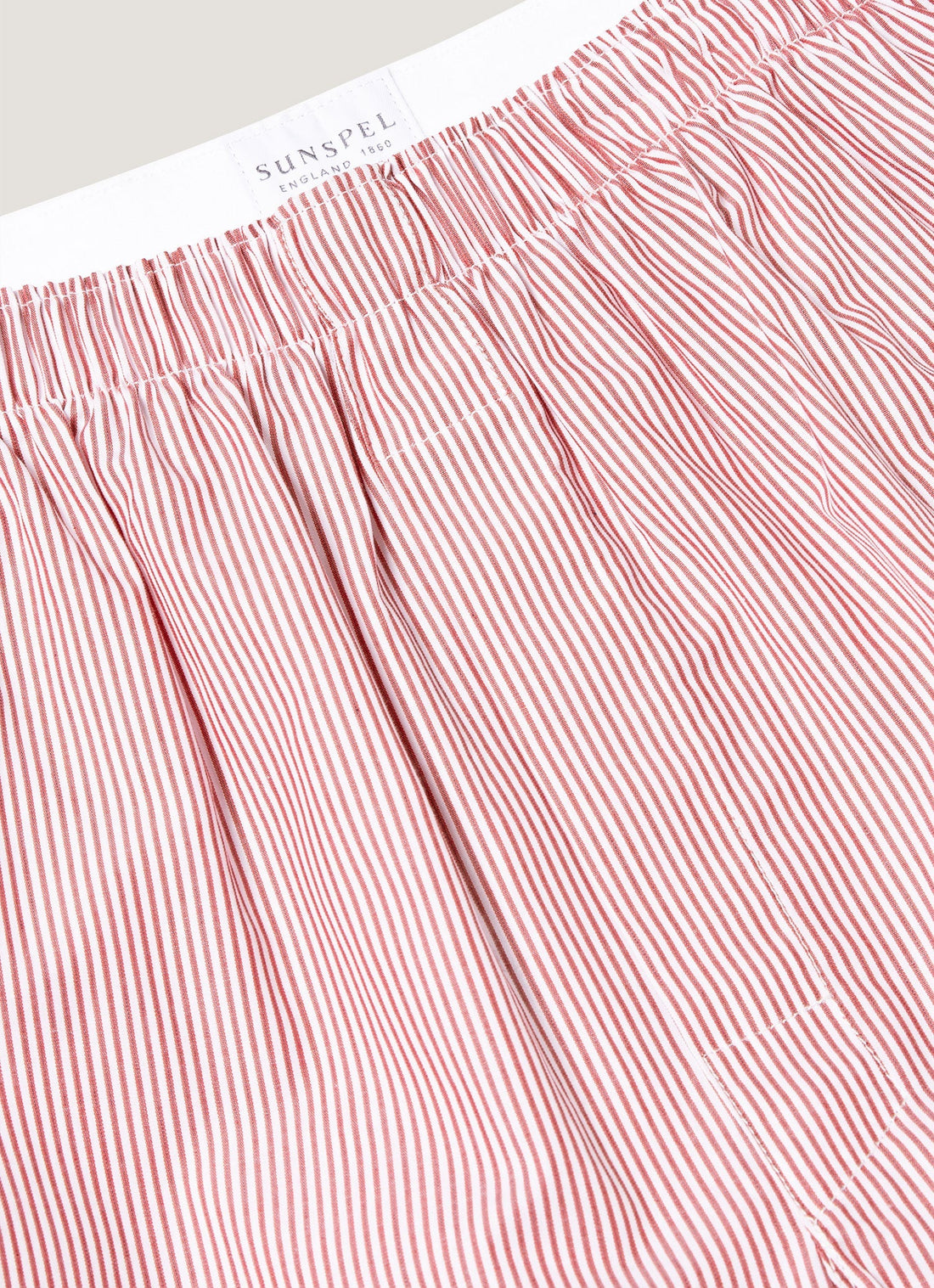 Men's Classic Boxer Short in White/Red Pinstripe