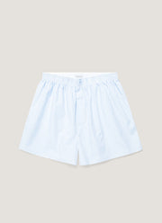 Men's Classic Boxer Short in White/Light Blue