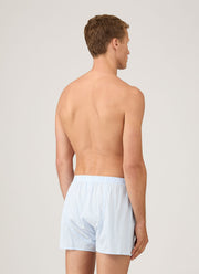 Men's Classic Boxer Short in White/Light Blue