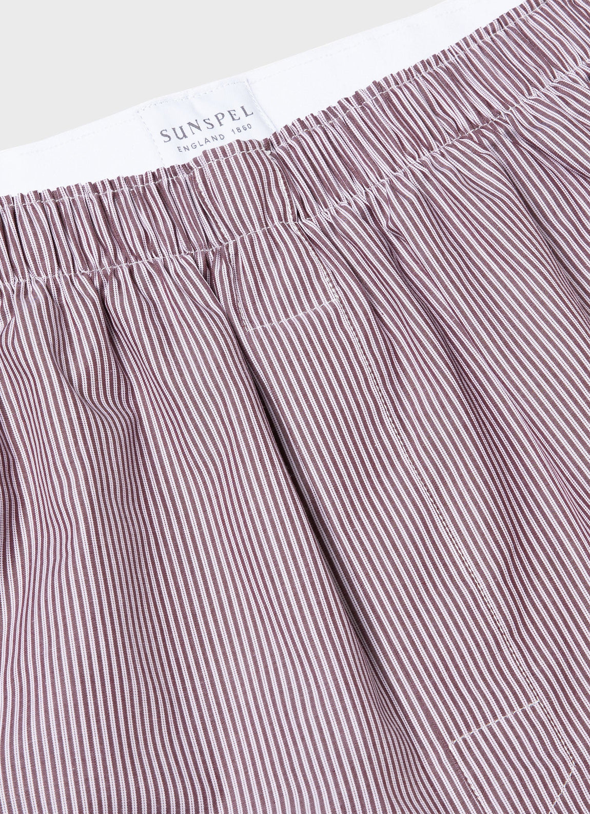 Men's Classic Boxer Shorts in Port/White Stripe