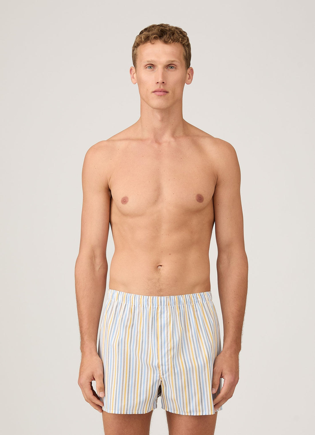 Men's Classic Boxer Shorts in Yellow/Brown/Blue
