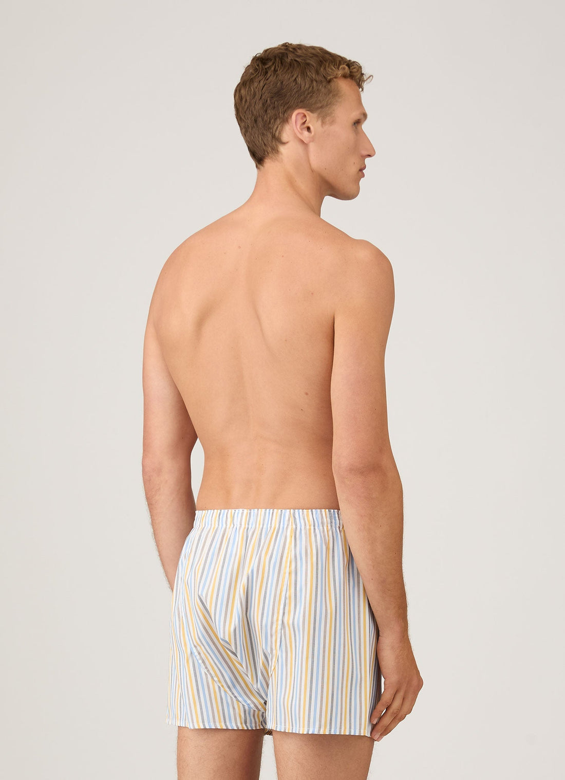 Men's Classic Boxer Shorts in Yellow/Brown/Blue