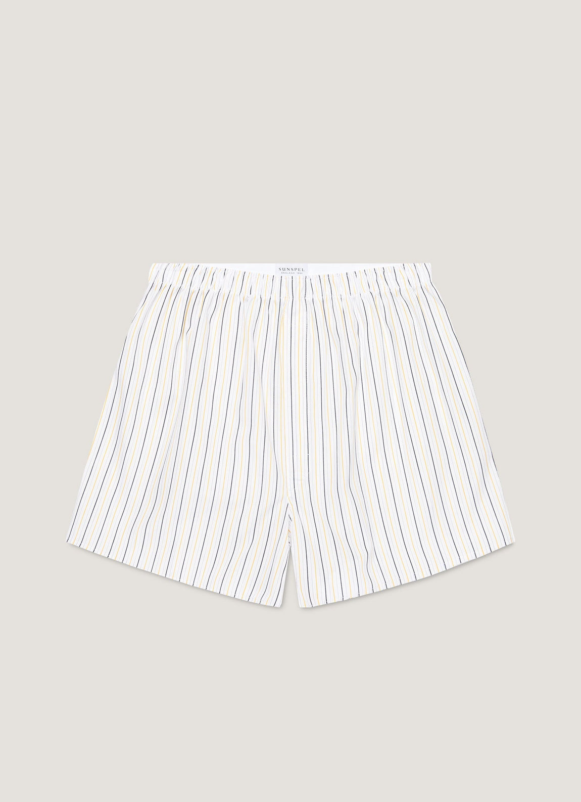 Men's Classic Boxer Shorts in White/Blue/Yellow