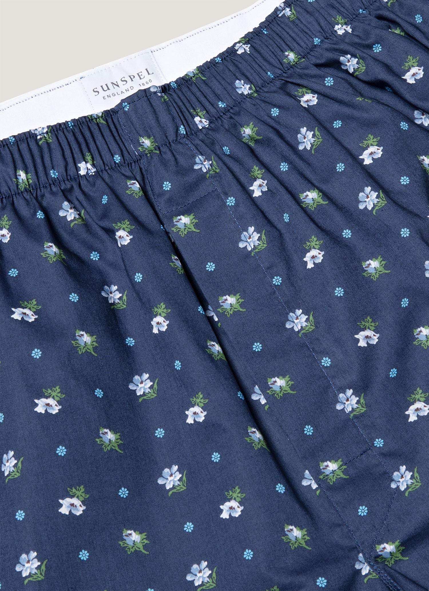 Men's Classic Boxer Shorts in Liberty Fabric in Navy/Blue Ditsy