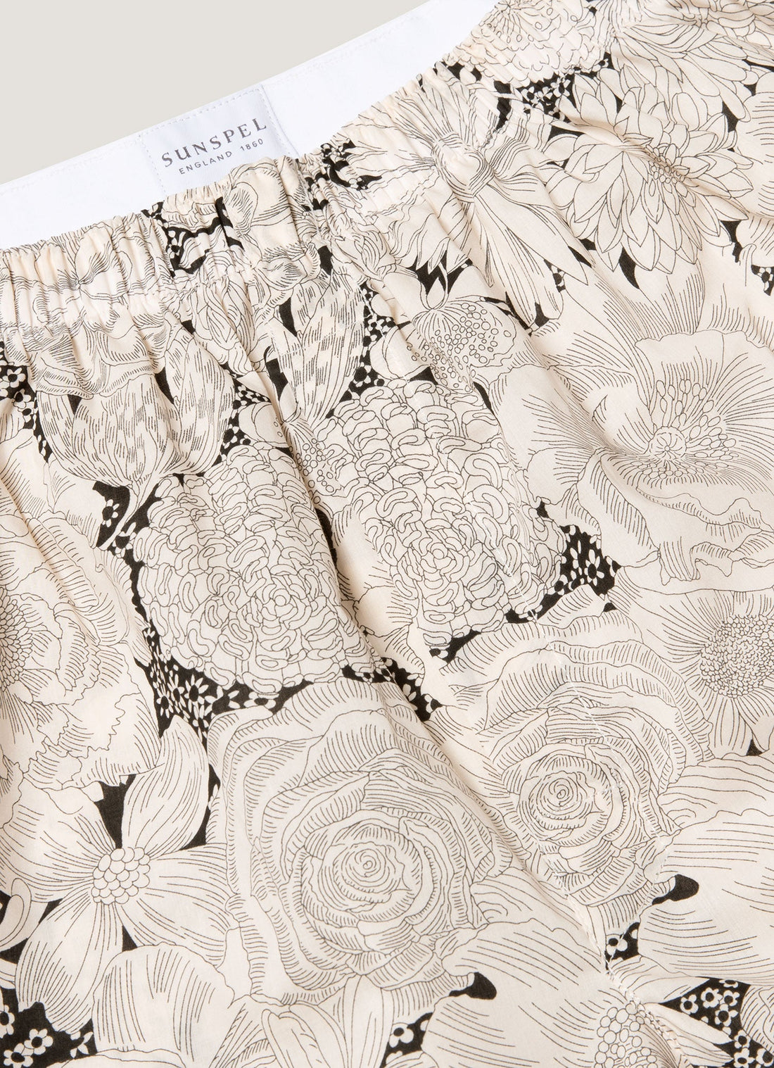 Men's Classic Boxer Shorts in Liberty Fabric in White English Bloom