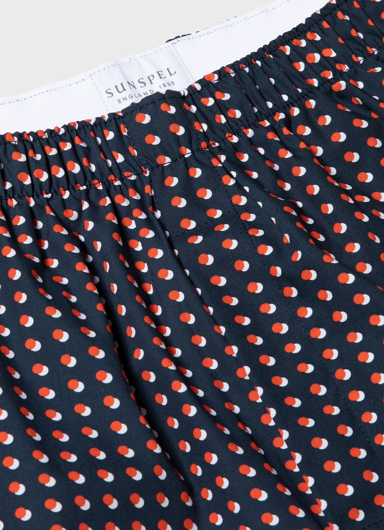 Men's Classic Print Boxer Shorts in Navy/Orange Shadow Spots