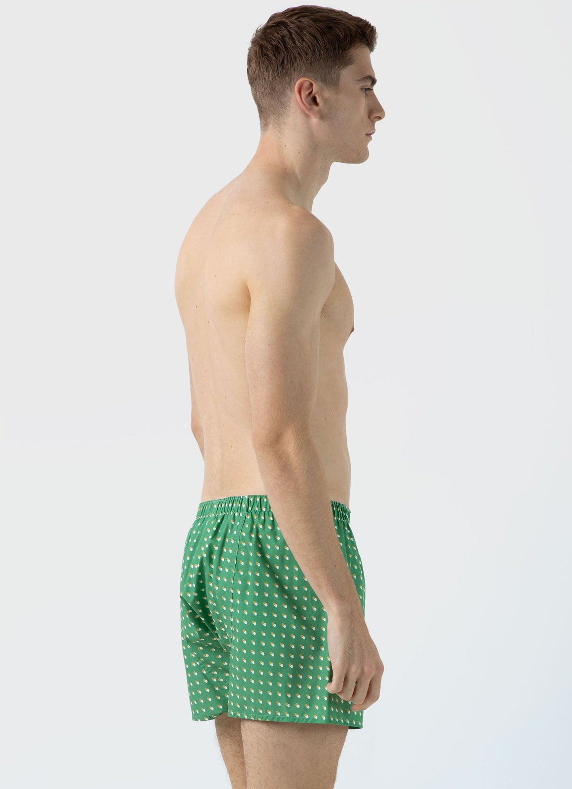 Green Pinstripe Double Waistband Boxer Shorts