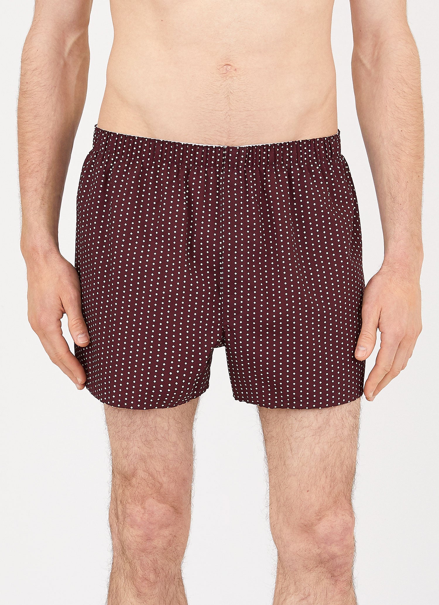 Men's Classic Print Boxer Shorts in Oxblood Mix Diamond Geo