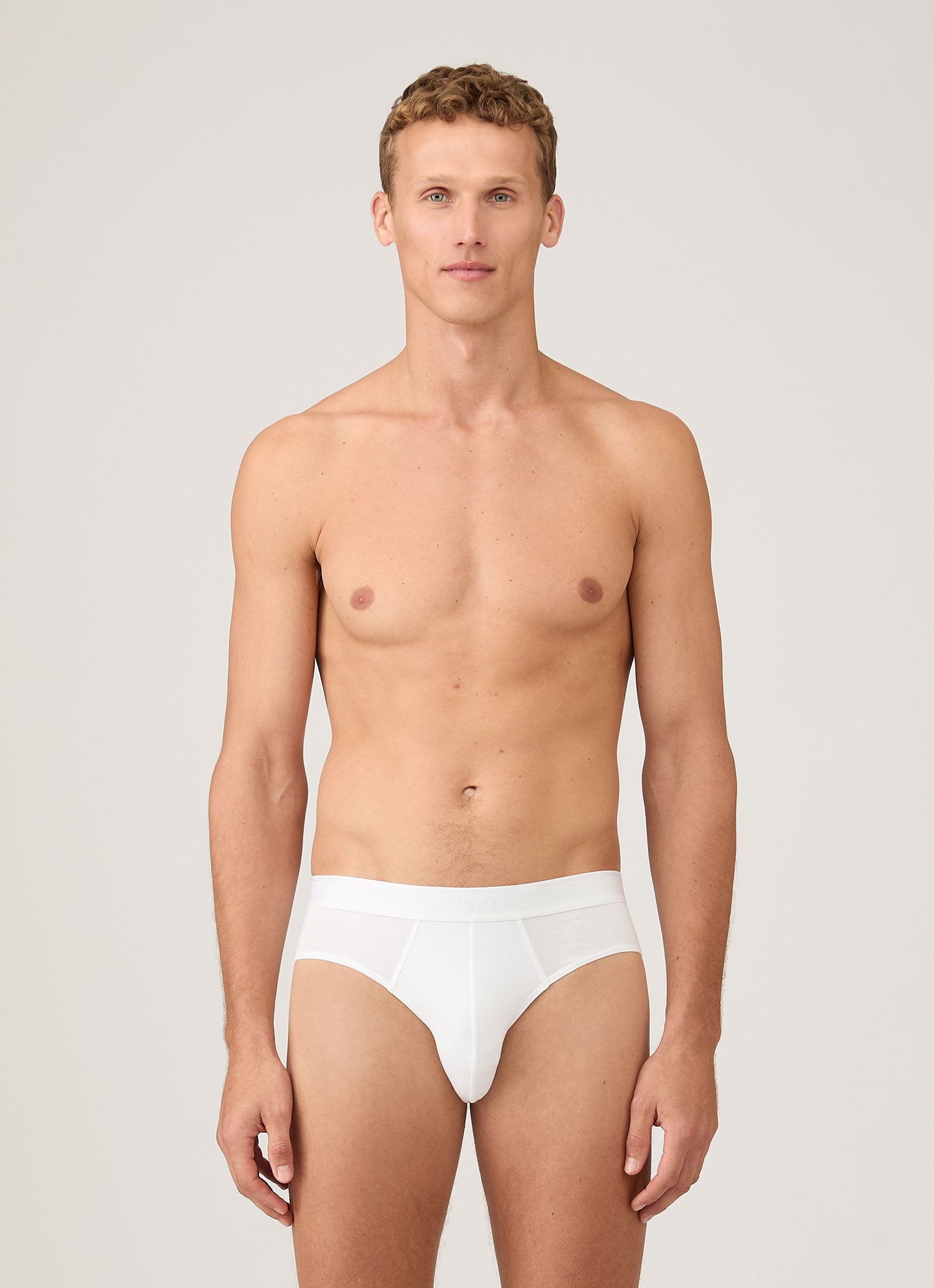Men's Stretch Cotton Briefs in White | Sunspel