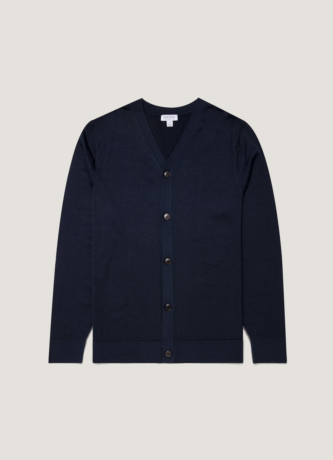 Men's Extra-Fine Merino Cardigan in Navy