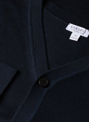 Men's Extra-Fine Merino Cardigan in Navy
