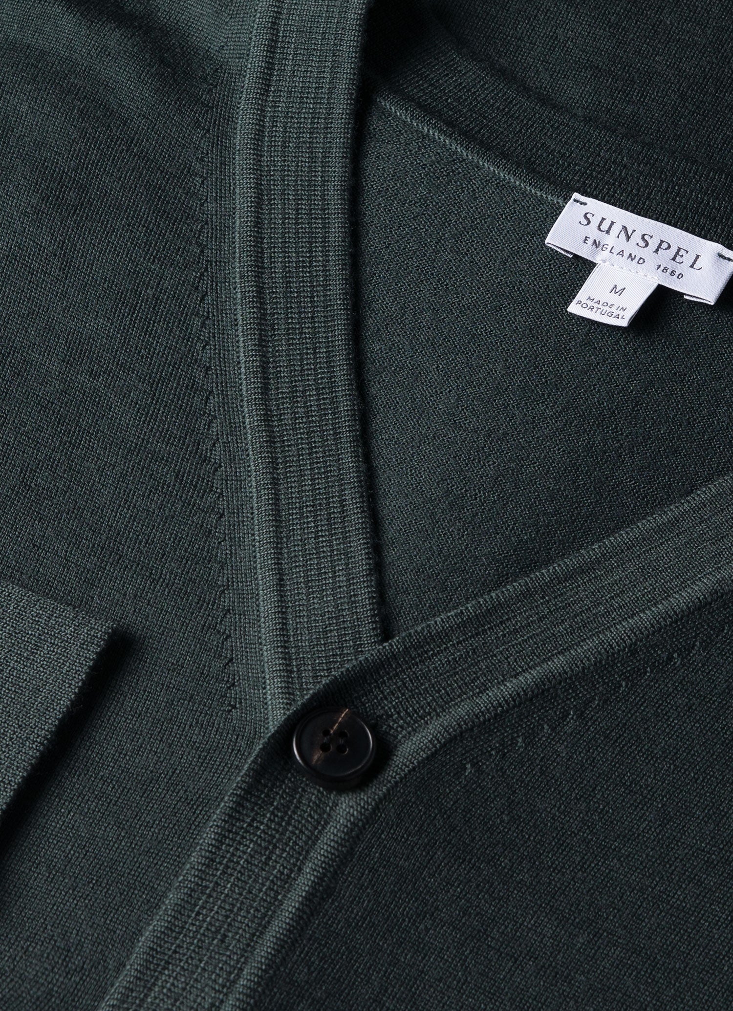 Men's Extra-Fine Merino Cardigan in Drill Green