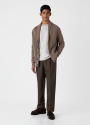 Men's Shawl Neck Cardigan in Sandstone