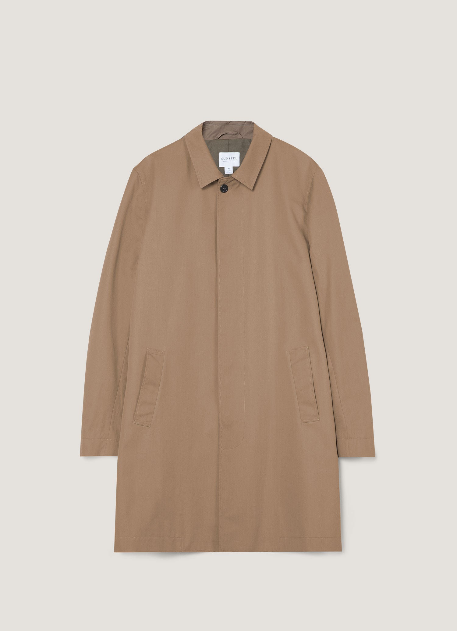 Men's Showerproof Cotton Mac in Dark Stone | Sunspel