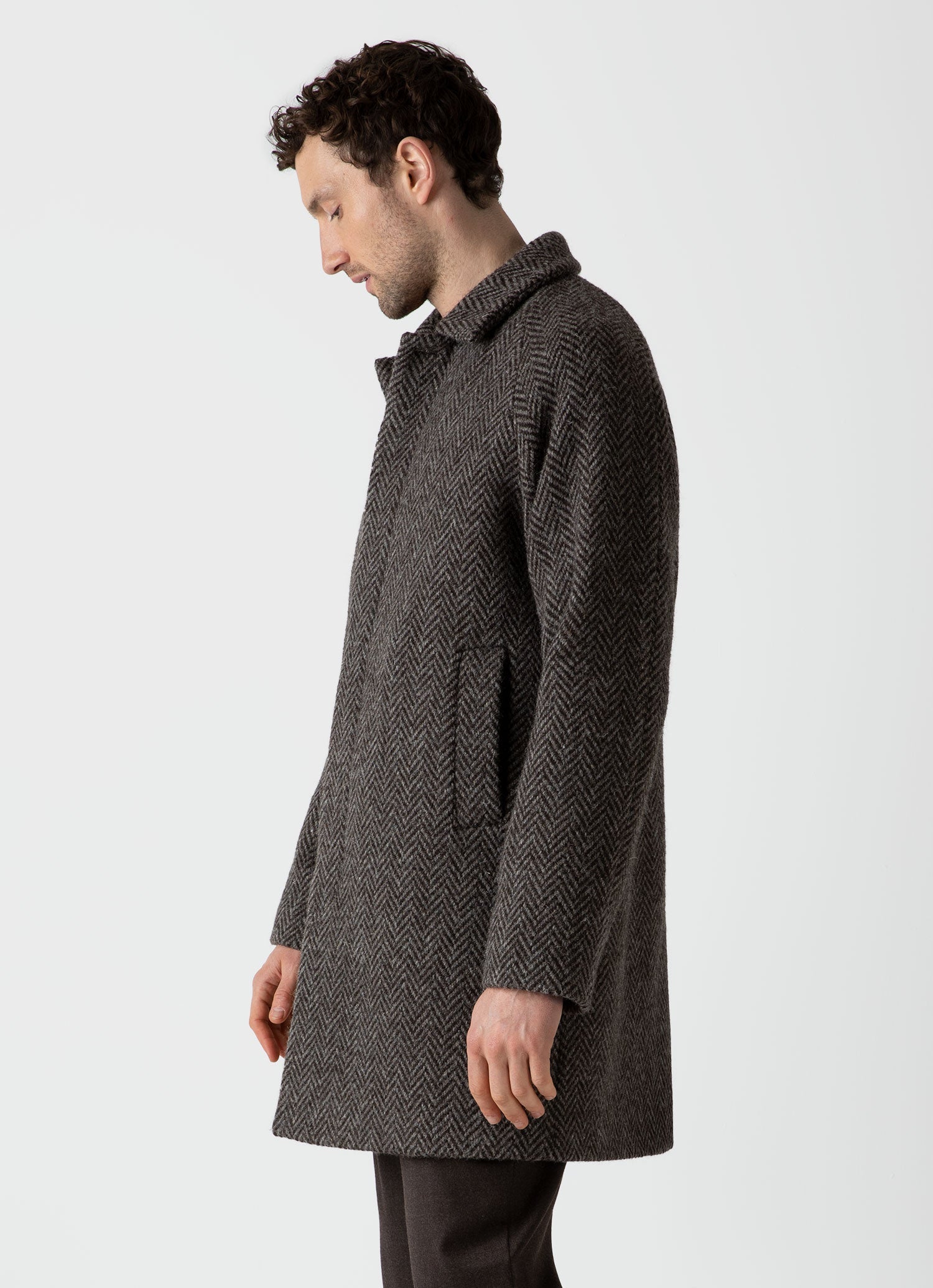 Herringbone wool hotsell coat mens