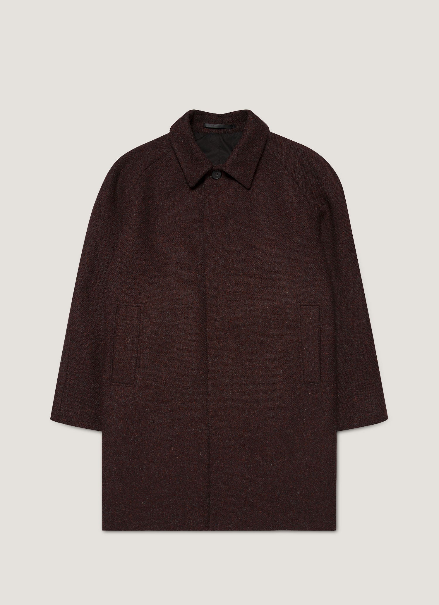 Men's Harris Tweed Car Coat in Truffle | Sunspel