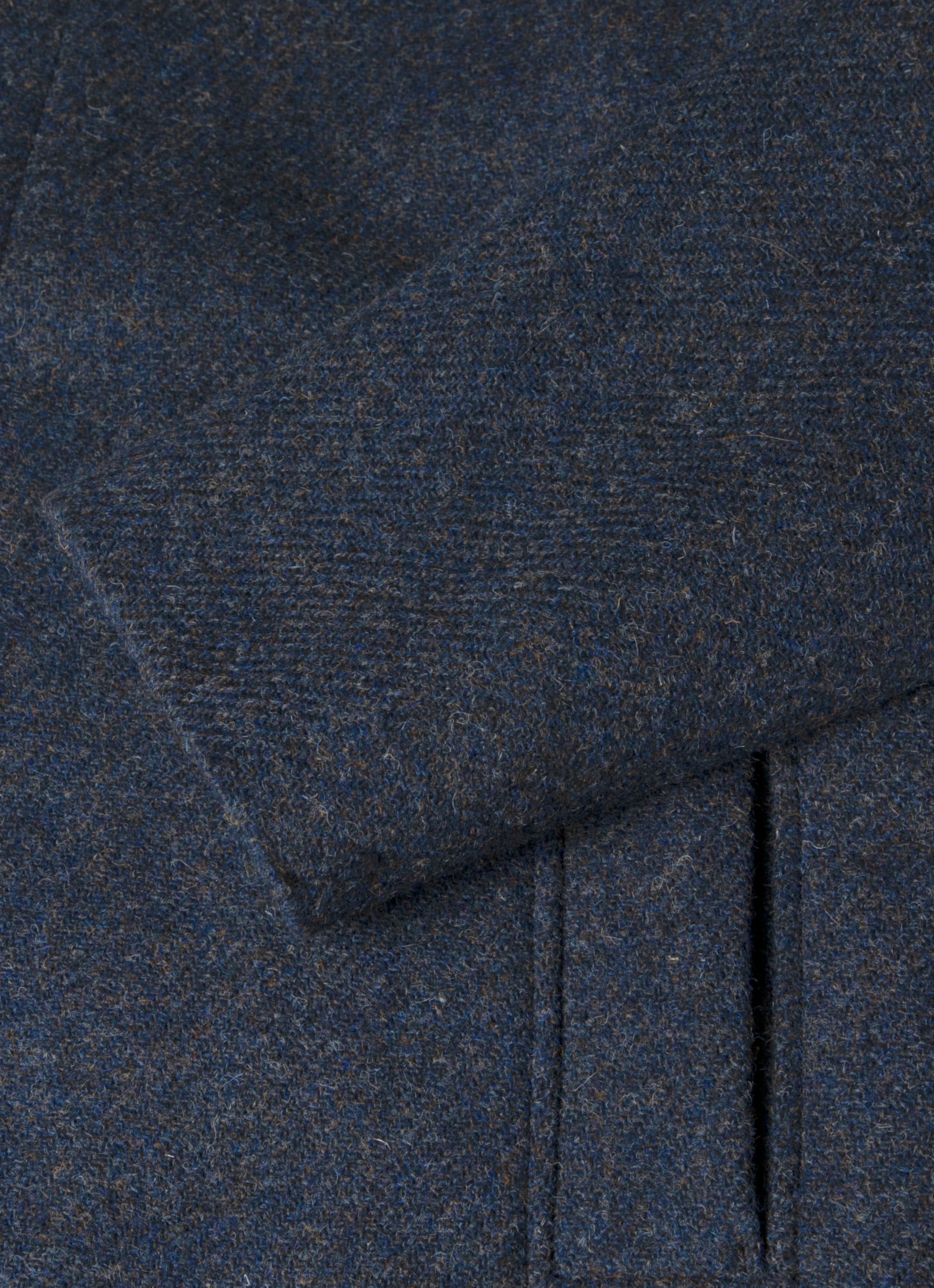 Men's Harris Tweed Car Coat in Selvedge Blue | Sunspel