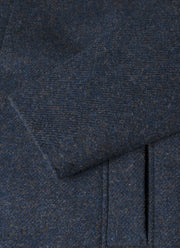 Men's Harris Tweed Car Coat in Selvedge Blue