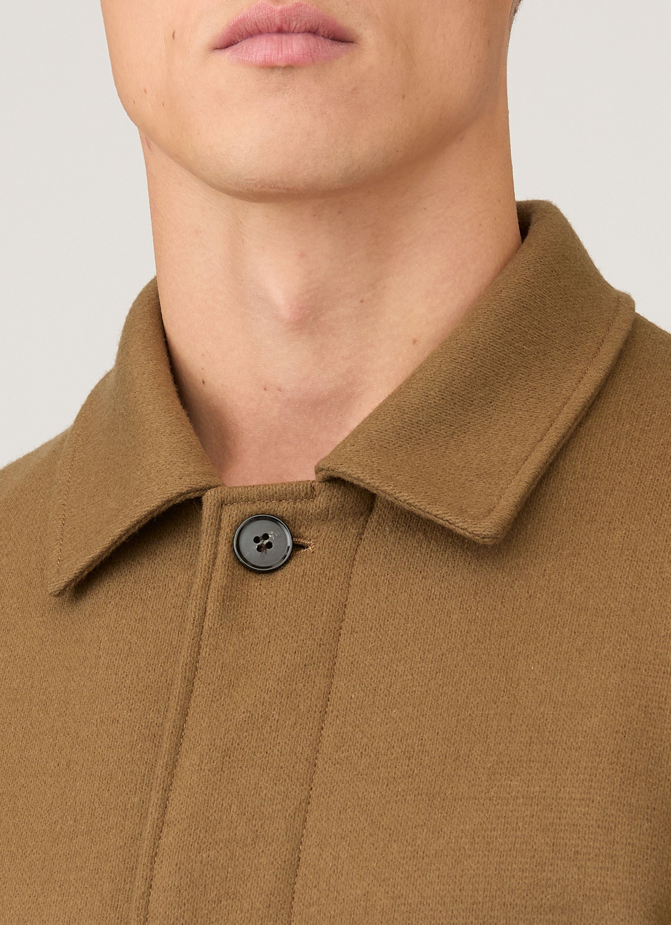 Men's Boiled Wool Coat in Mole