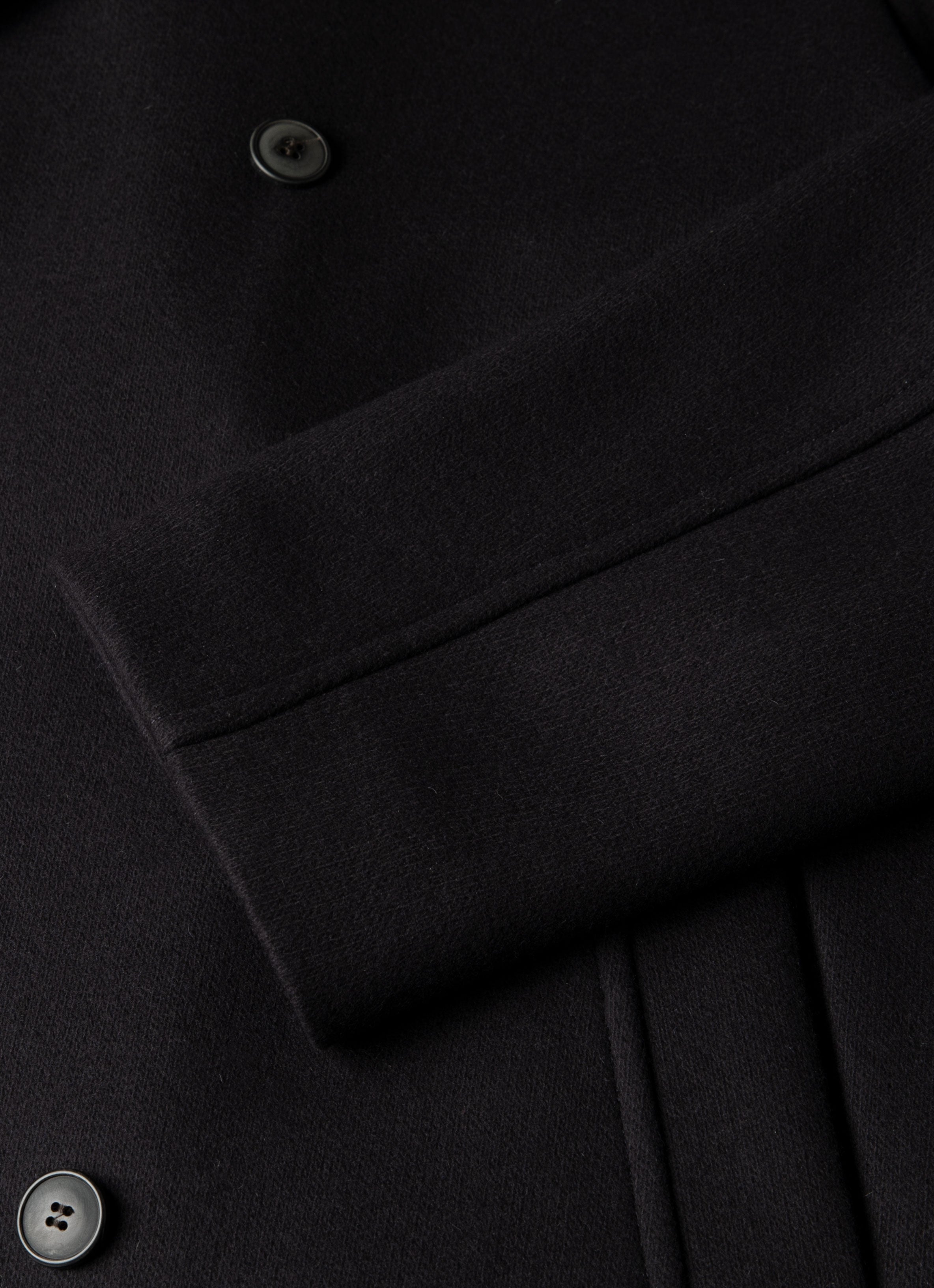 Men's Boiled Wool Pea Coat in Navy | Sunspel