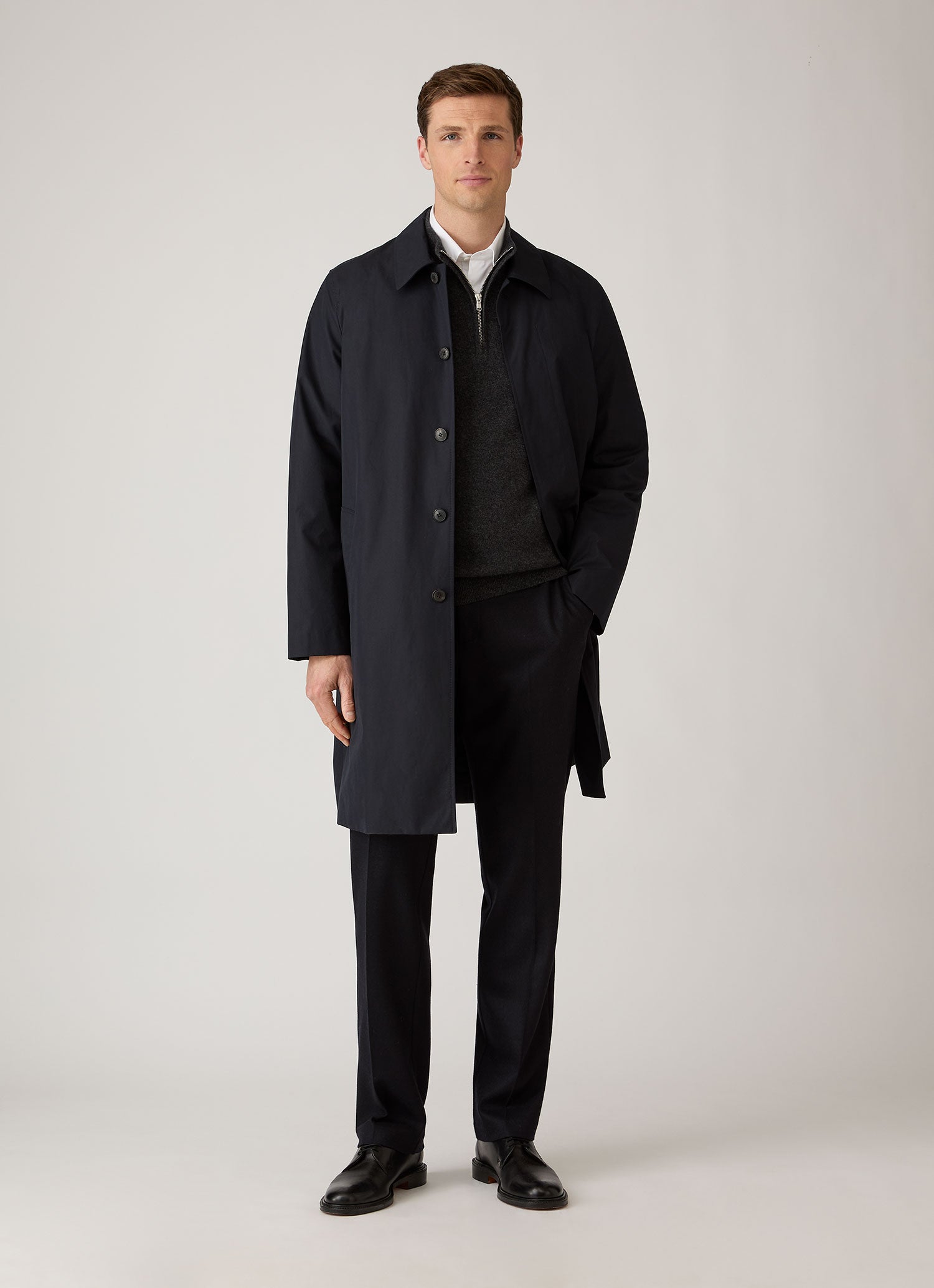 Men's Ventile Mac in Dark Navy | Sunspel