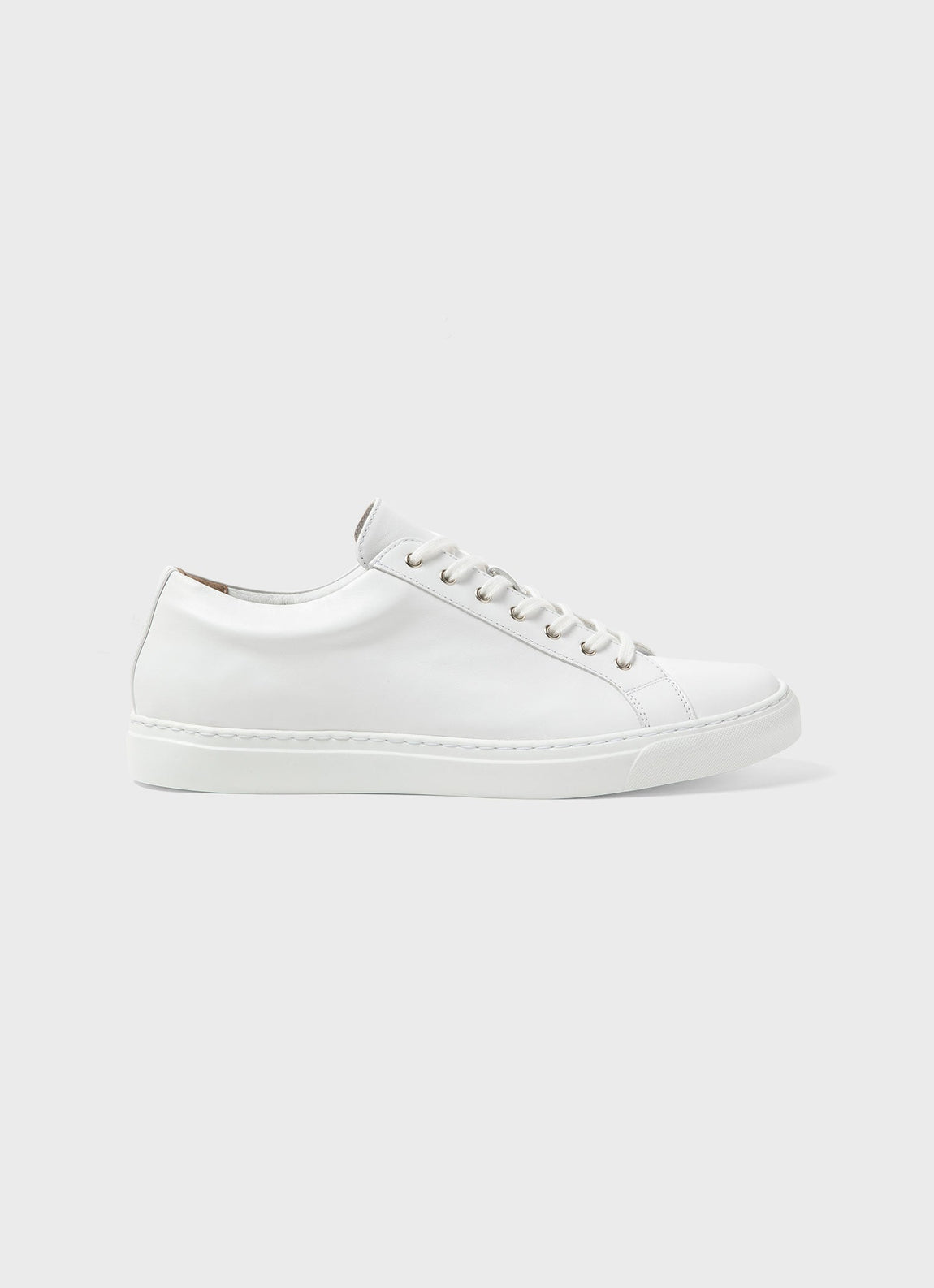 behalve voor Zegenen Clam Men's Leather Tennis shoe in White | Sunspel