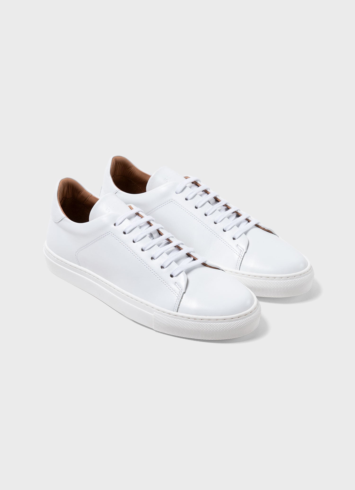 Men's Leather Tennis Shoe in White