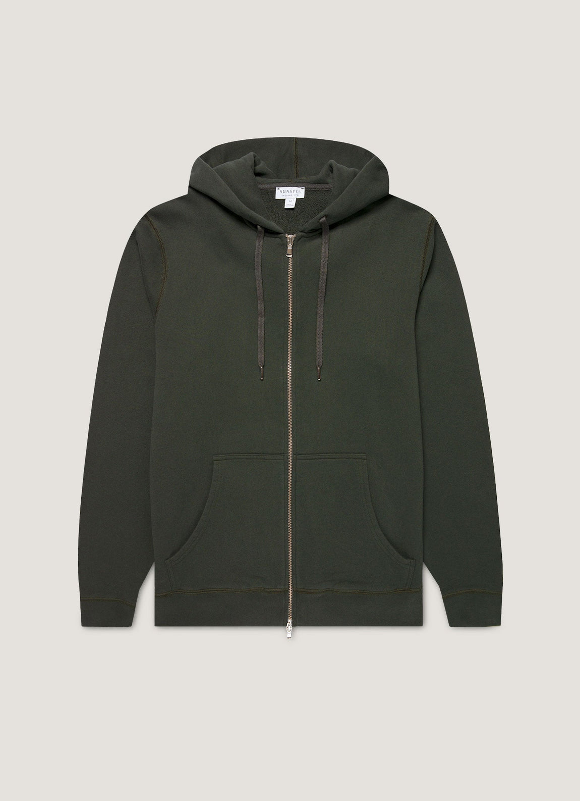 Men's Loopback Zip Hoodie in Dark Green