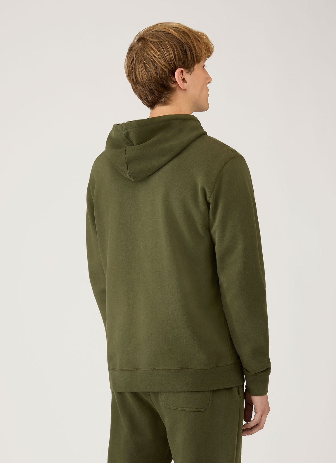 Men's Loopback Hoodie in Deep Olive