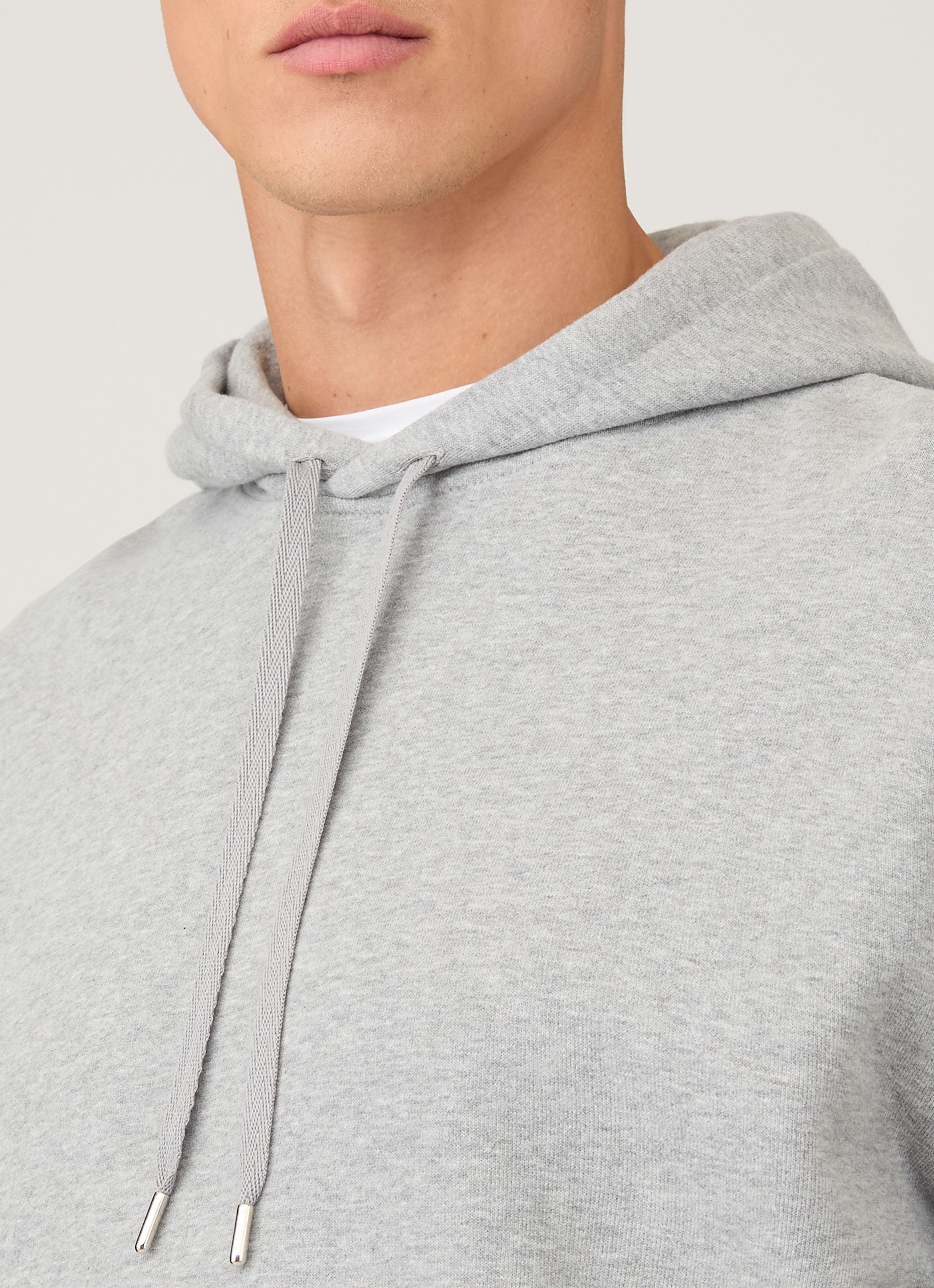 Men's Loopback Hoodie in Grey Melange | Sunspel