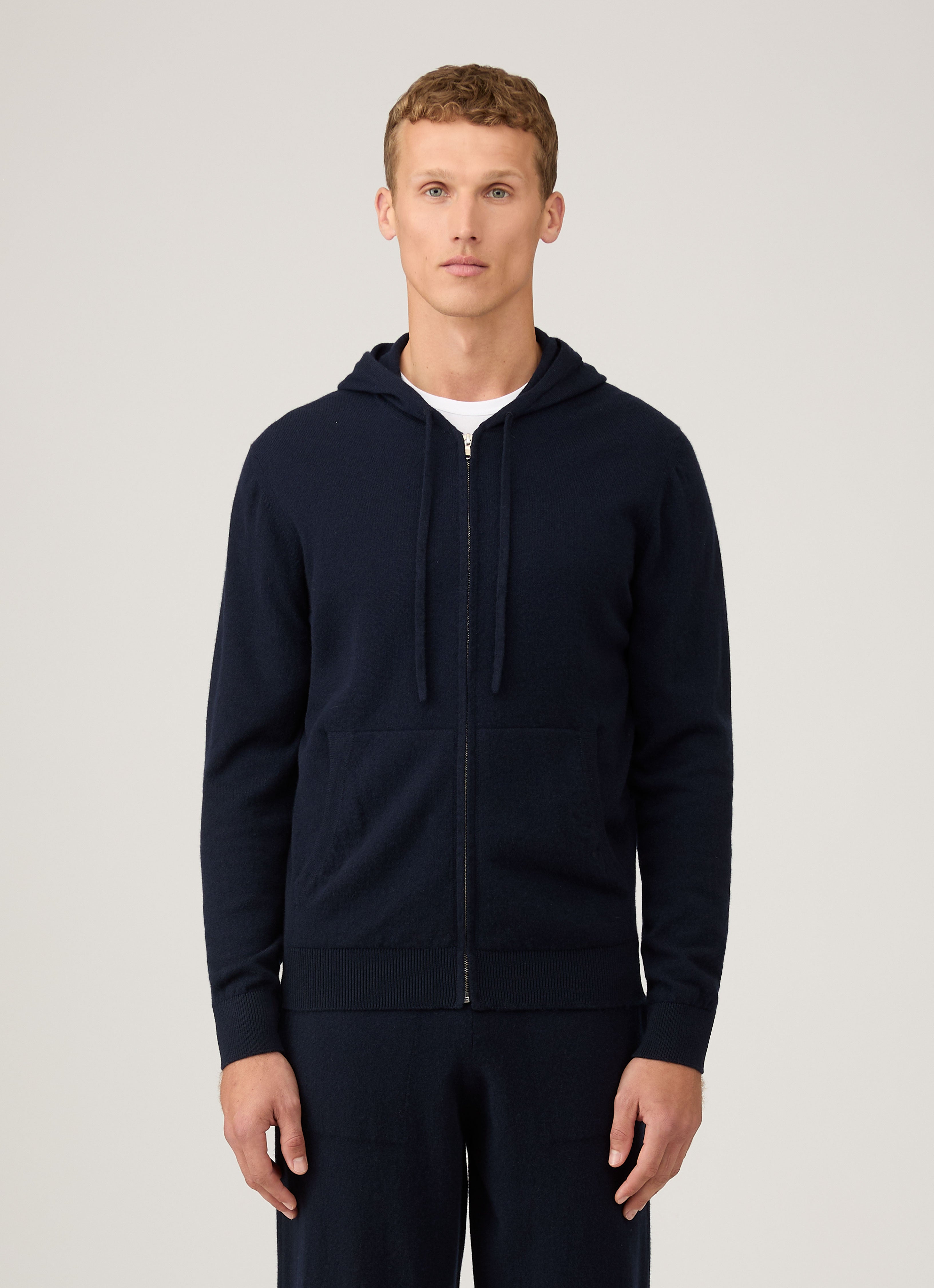 メンズウェア MALBON Somerset Hoodie S Men's Cashmere Hoodie in Navy | Sunspel