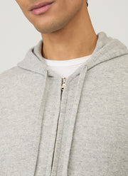 Men's Cashmere Hoodie in Grey Melange