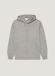 Men's Cashmere Hoodie in Grey Melange