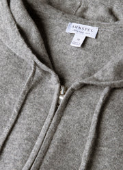 Men's Cashmere Hoodie in Grey Melange