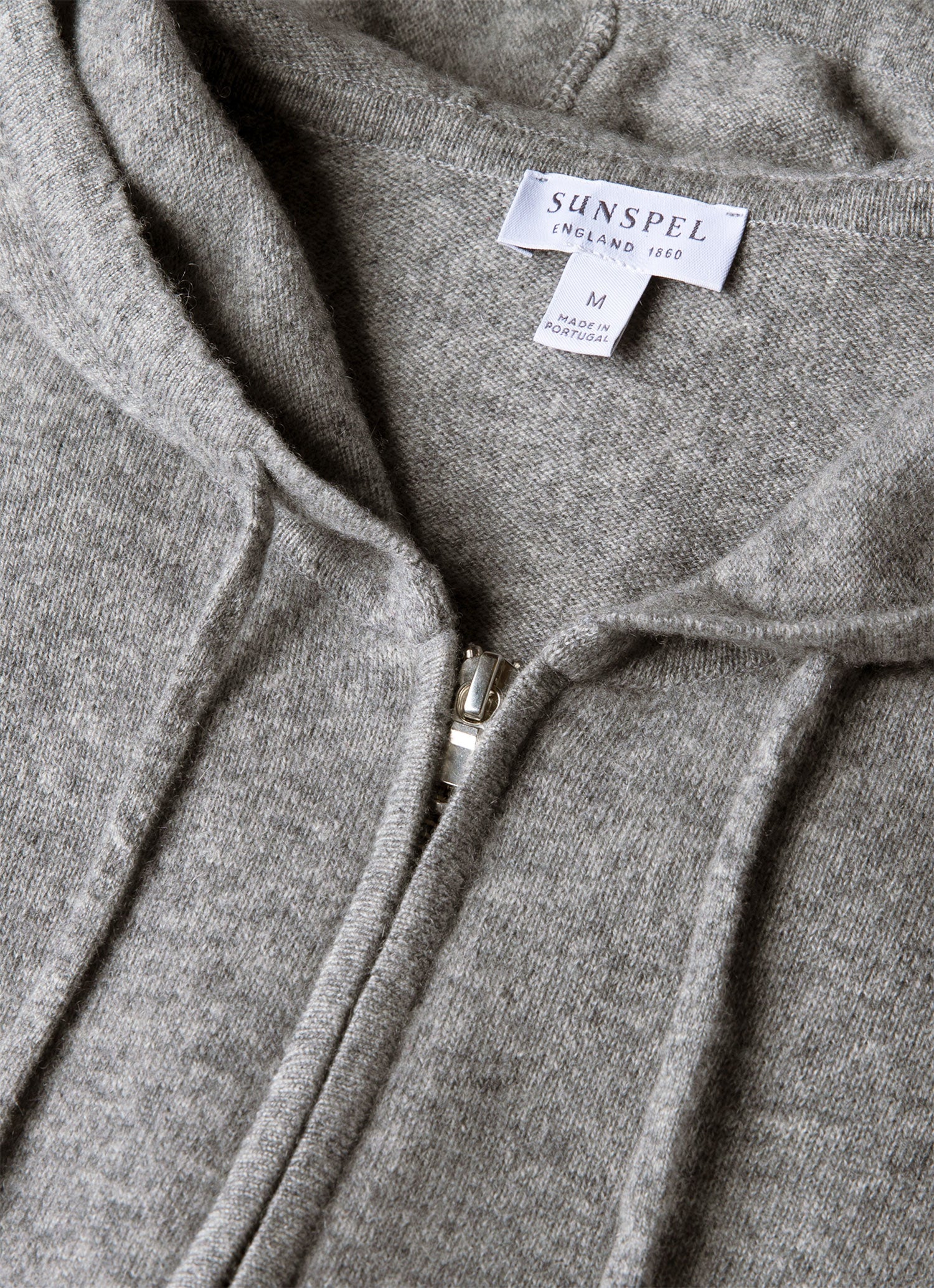 Men's Cashmere Hoodie in Grey Melange